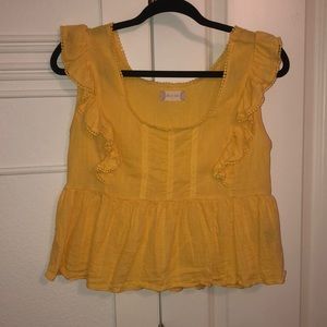 Yellow Tank top with ruffles from Altar’d State. Size Small.